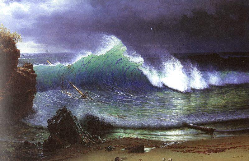 Albert Bierstadt The Shore of the Turquoise Sea Spain oil painting art